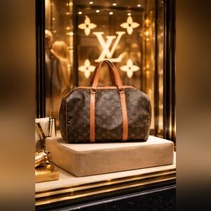 Louis Vuitton Brown Monogram Duffle Bag With Vachetta Leather & Dustbag